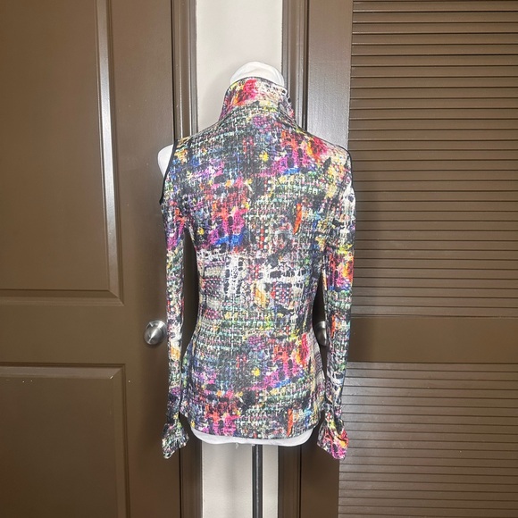 Joseph Ribkoff | Cold Shoulder Patterned Jacket - Picture 4 of 6